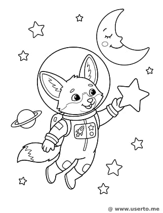 Fennek-Fuchs auf Weltraum-Entdeckung