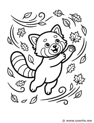 El Panda Rojo Atrapa-Hojas