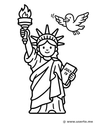 Gaviota Saludando en la Estatua de la Libertad