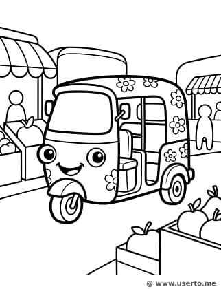 Cheerful Flower Tuk-Tuk