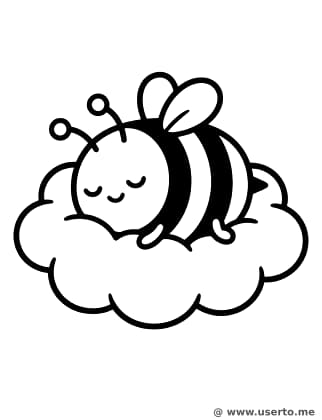 Sleepy Bee on a Cloud