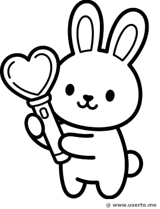 응원봉을 든 토끼