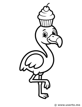 플라밍고의 균형 잡기 컵케이크 간식