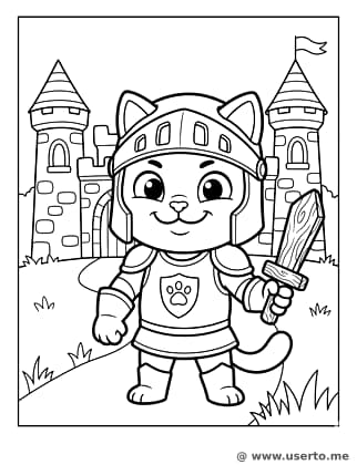 El valiente gato caballero y el castillo