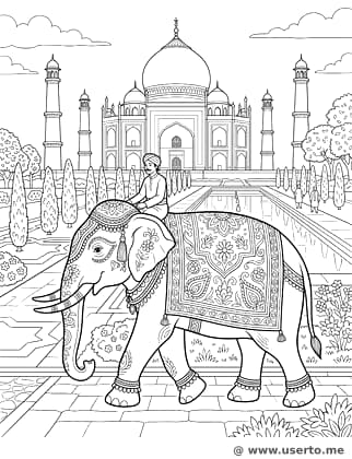 Elefante real no Taj Mahal