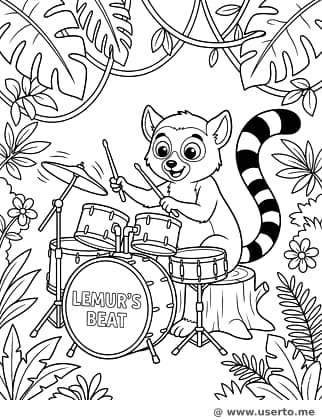 Lêmure Baterista na Floresta Tropical