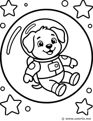 Cachorrinho Espacial em uma Bolha