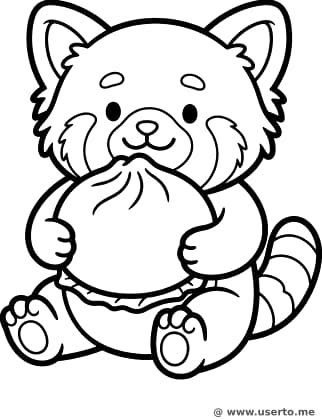 O bolinho gostoso do panda-vermelho