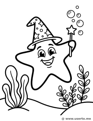 El hechizo de burbujas de la estrella de mar