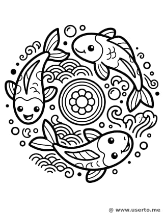 Japanische Koi-Wasserwellen