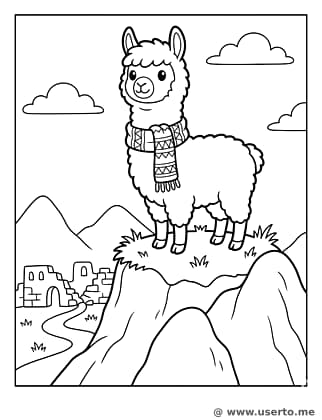 마추픽추의 알파카 탐험가