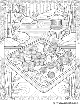 Verzauberter Wagashi-Zen-Garten