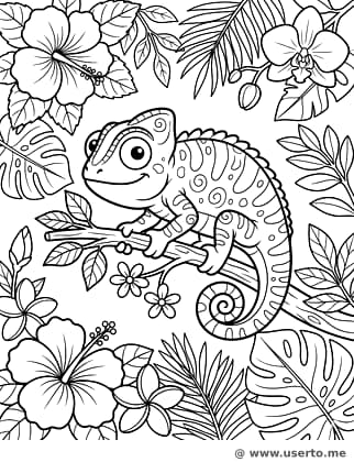 Camaleón Jugando al Escondite