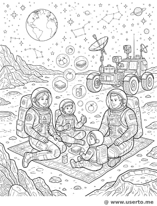 Mond-Picknick mit Erdaufgang