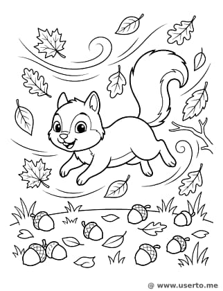 Das Eichhörnchen und der Herbstwind