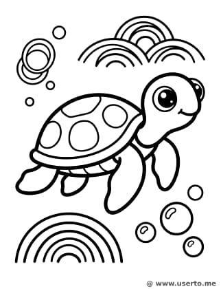 Divertido Mandala Mosaico de Tortuga Marina
