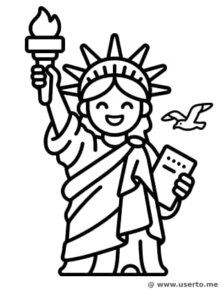 La Estatua de la Libertad y la gaviota