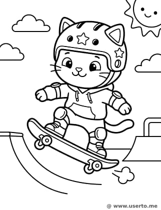 스케이트보드 타는 고양이