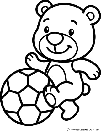 축구하는 아기 곰