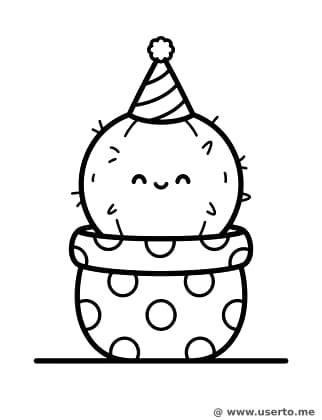 파티 모자를 쓴 꼬마 선인장