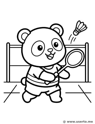 Das Badminton-Match des kleinen Pandas