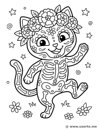 Dancing Calavera Cat
