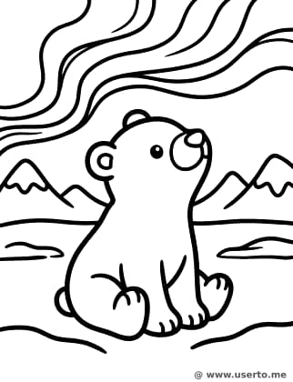 El espectáculo de luces árticas del oso polar