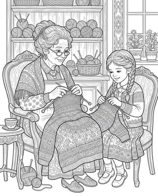 Knitting with Grandma
