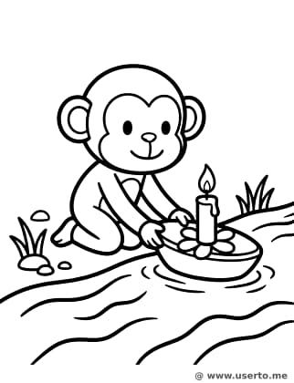 원숭이의 꽃배 띄우기