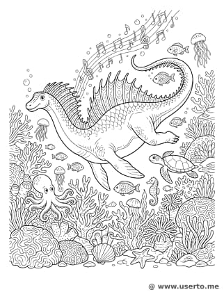 Concerte de Amargassauro no recife de coral subaquático