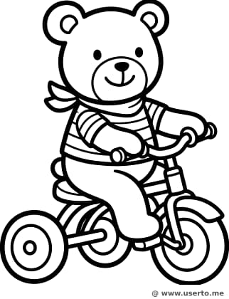 Bär auf dem Dreirad