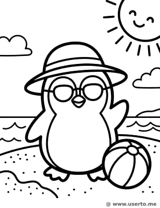 Penguin's Sunny Beach Day