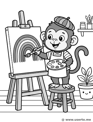 무지개를 그리는 원숭이 화가