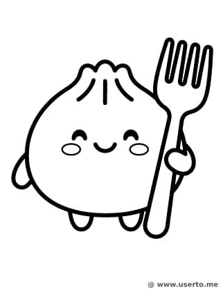 포크를 든 꼬마 만두