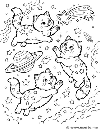별을 잡는 우주 아기 고양이들