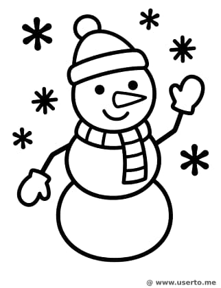 Muñeco de Nieve Saludando en la Nieve