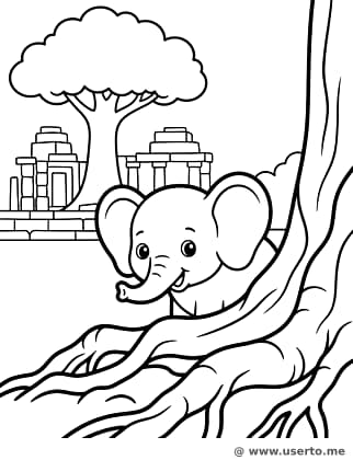 Verstecken spielen in Angkor Wat