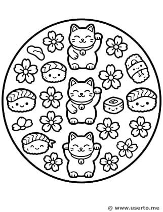 Lucky Cat and Sushi Swirl