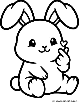 Coelhinho Feliz Coração de Dedos