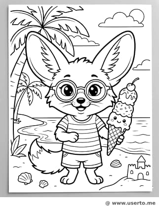 Cool Fennec Fox's Summer Treat