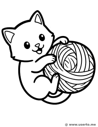 털실과 노는 아기 고양이