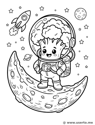 Broccoli Astronaut on Cheese Moon