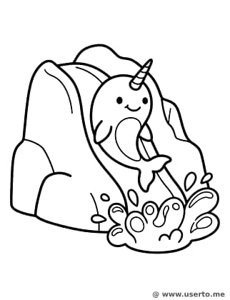 Narwals Arktis-Rutsche