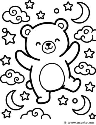 Patrón de Oso Rechoncho y Espirales Estrelladas