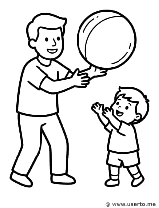 Fangen spielen mit Papa