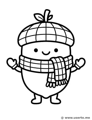 Baby Acorn in a Scarf