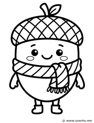 목도리 한 귀여운 도토리