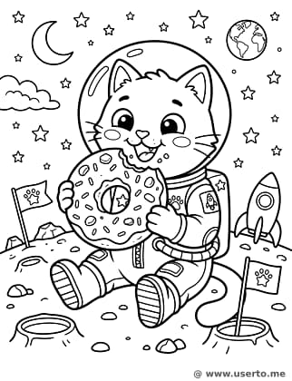 Moon Donut Cat
