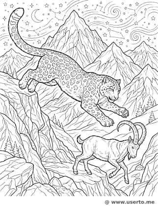 El Majestuoso Salto del Leopardo de las Nieves