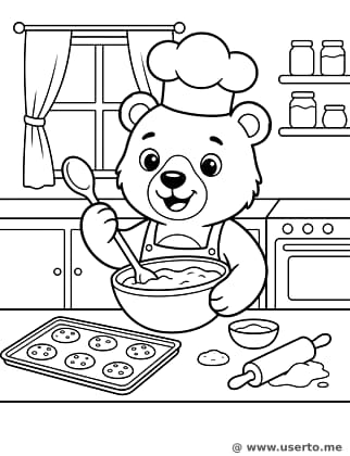 Bear Chef Baking